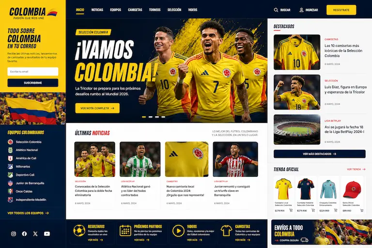 Vista representativa de un sitio editorial con portada, secciones de noticias y módulos de contenido administrados desde un CMS.