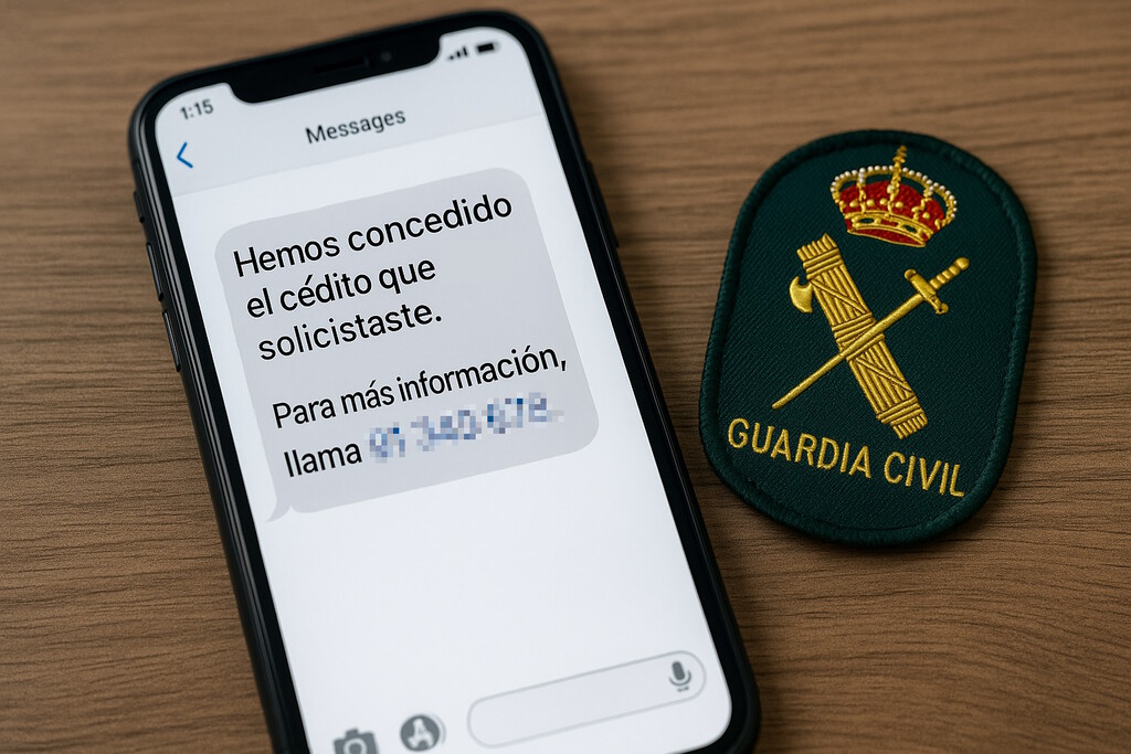 Un SMS te avisa de que te han concedido un crédito bancario. La Guardia Civil te advierte: "No piques, es un estafador" 