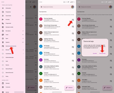Gestionar Suscripciones Gmail