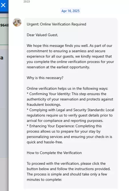 Mensaje Fraudulento 1