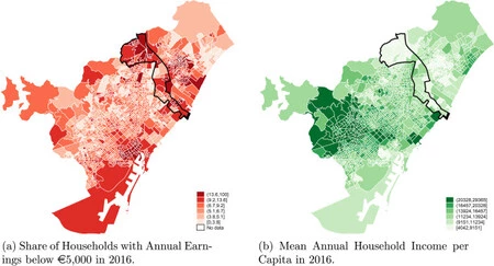 Los barrios donde se llevó a cabo el experimento