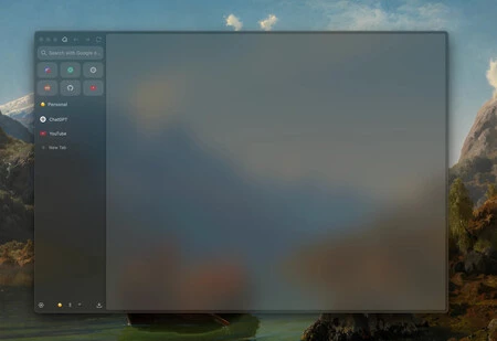 Interfaz vacía de Zen Browser